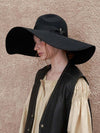 Dramatic Wide Brim Fedora - BROWN HAT - BALAAN 1