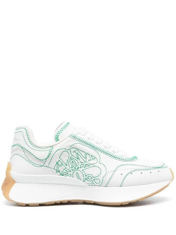 Sprint Runner Low Top Sneakers White Green - ALEXANDER MCQUEEN - BALAAN 1