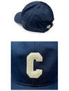 Initial C Patch Cotton Ball Cap Marine - CELINE - BALAAN 6