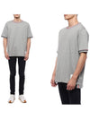 RWB Trimmed Cotton Short Sleeve T-Shirt Grey - THOM BROWNE - BALAAN 2