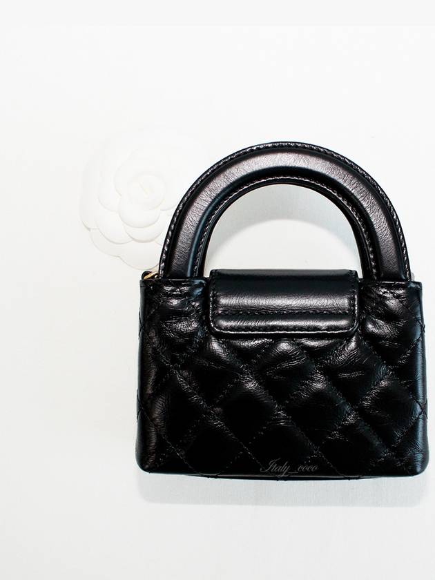 Classic Chain Shiny Aged Calfskin Mini Bag Black - CHANEL - BALAAN 4