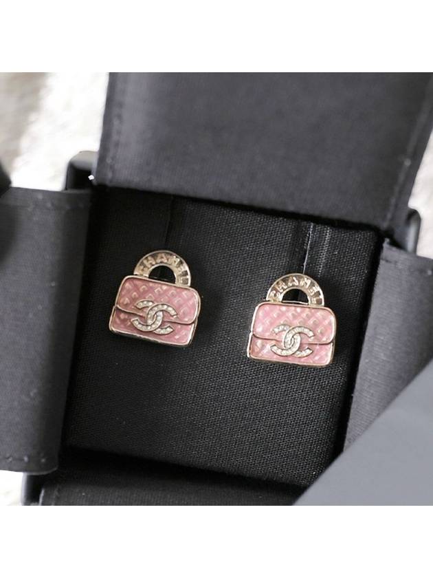 Handbag Pink Crystal Bag Earring Earrings ABD344 - CHANEL - BALAAN 4