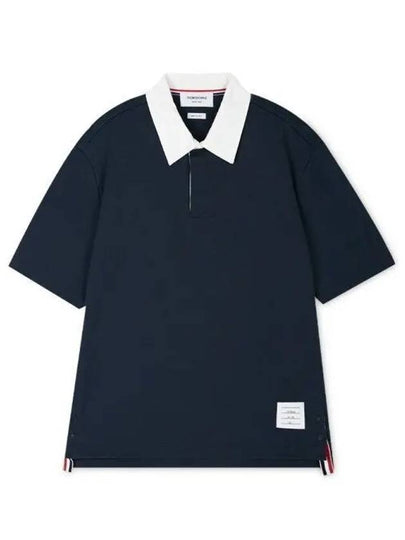 Logo Patch Polo Shirt Black - THOM BROWNE - BALAAN 2