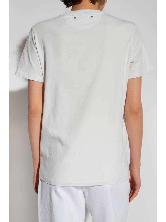 Crystal Neck Point Short Sleeve T-Shirt White - GOLDEN GOOSE - BALAAN 5