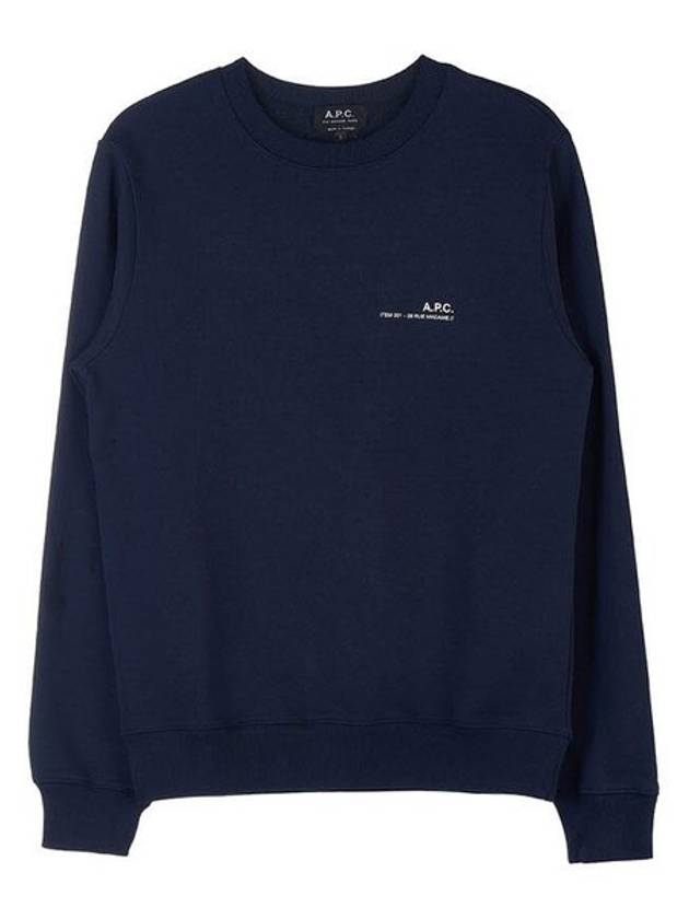 Men's Item Logo Sweatshirt Navy - A.P.C. - BALAAN 2