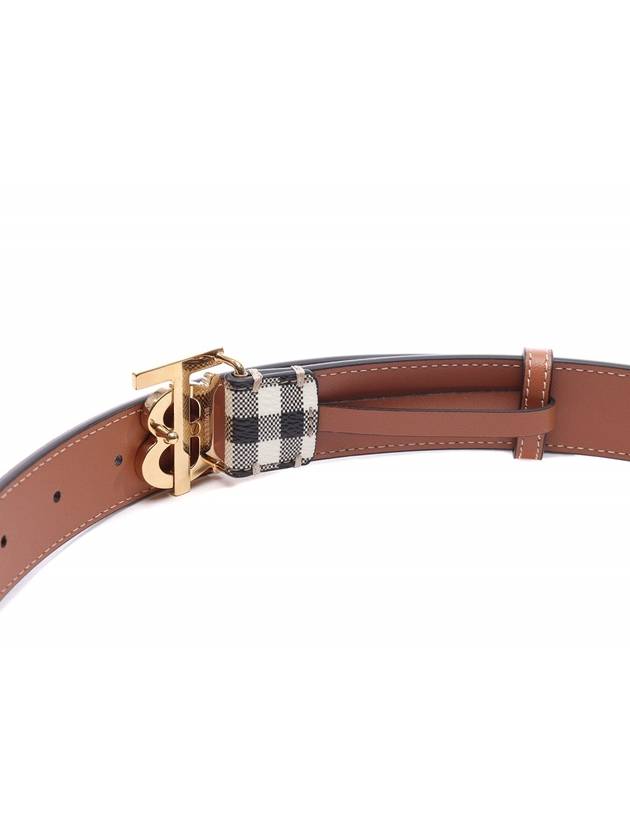 Check Monogram Decorative Leather Belt Beige - BURBERRY - BALAAN 5