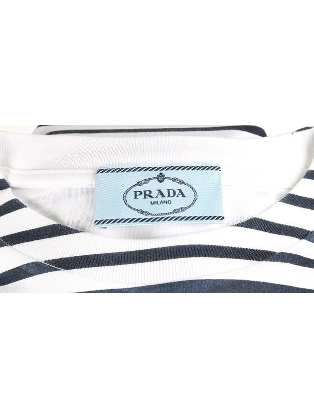 Striped interlock triangle logo short sleeve t shirt XS - PRADA - BALAAN 8