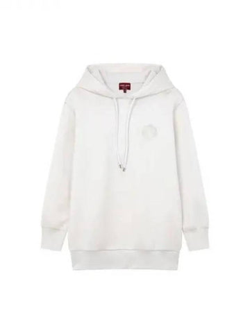 Women s Moon Embroidery Nylon Hooded Sweatshirt Light Beige 271972 - GIORGIO ARMANI - BALAAN 1