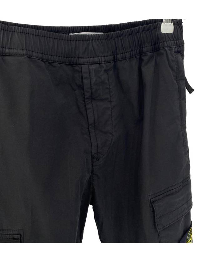 Banding Waist Tapered Cargo Straight Pants Black - STONE ISLAND - BALAAN 3