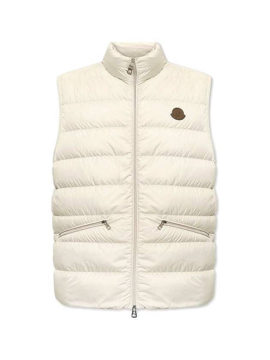 Theompan Logo Down Vest White - MONCLER - BALAAN.