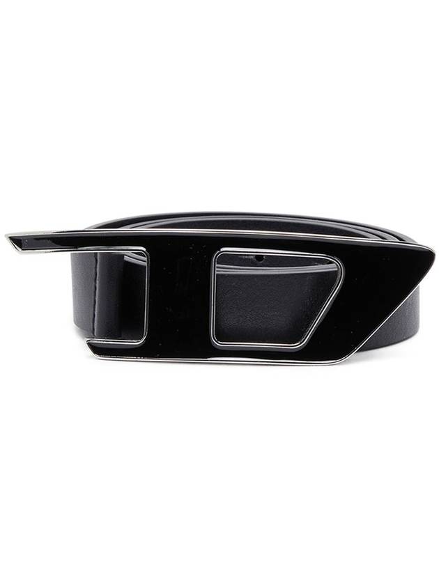 B-Dlogo II Enamel D Buckle Leather Belt Black - DIESEL - BALAAN 2