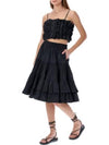 Women's Ruffle A-Line Skirt Black - MSGM - BALAAN.