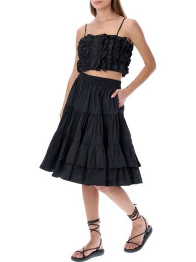 Ruffle A-Line Skirt Black - MSGM - BALAAN 4