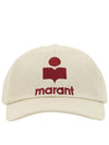 Tyron Logo Cotton Ball Cap Ecru Red - ISABEL MARANT - BALAAN 2