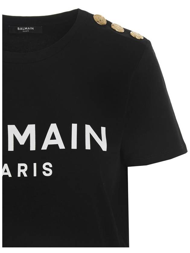 Logo Crew Neck Short Sleeve T-Shirt Black - BALMAIN - BALAAN 4