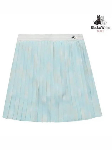 printed pleated skirt 4043LZSPSKYBLUE - BLACK&WHITE - BALAAN 1