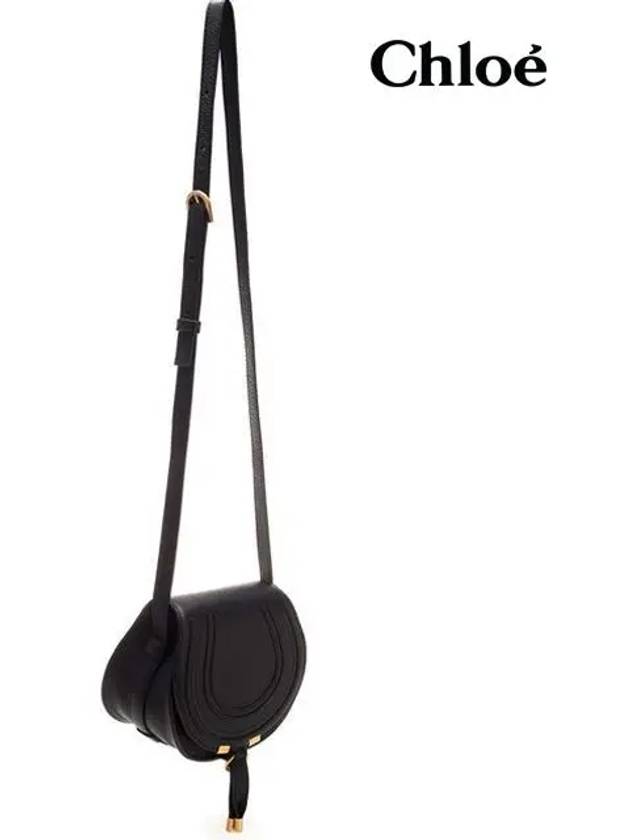 Marcie Saddle Small Grained Leather Cross Bag Black - CHLOE - BALAAN 8