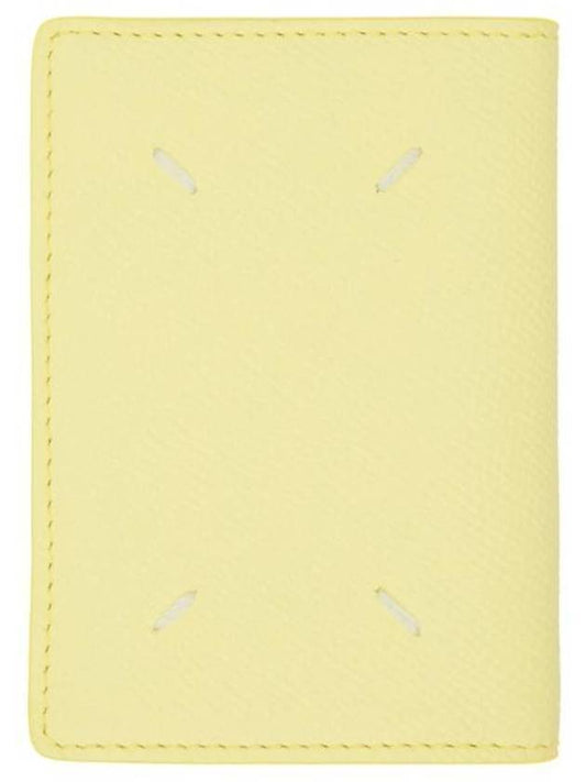 Stitched Bi-Fold Leather Card Wallet Lemon - MAISON MARGIELA - BALAAN 1