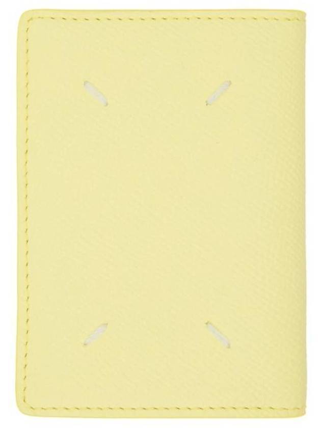 Stitched Bi-Fold Leather Card Wallet Lemon - MAISON MARGIELA - BALAAN 1