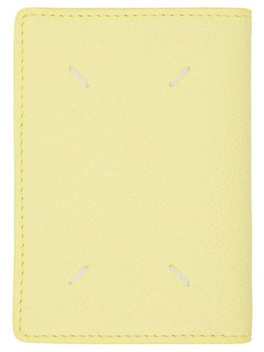 Stitched Bi-Fold Leather Card Wallet Lemon - MAISON MARGIELA - BALAAN 1