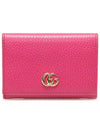 474748 Pink gold plated GG Marmont card case wallet - GUCCI - BALAAN 1