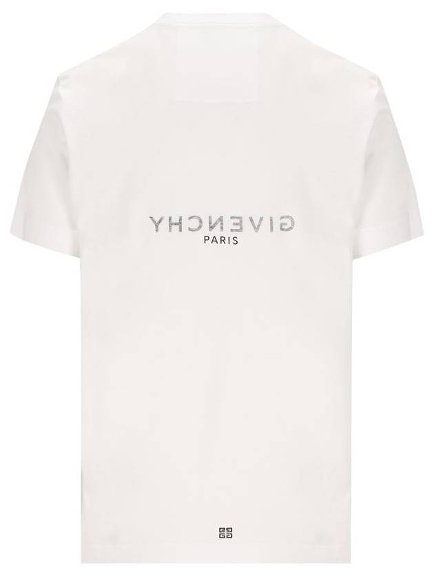 Men's Reverse Logo Round Slim Short Sleeve T-Shirt White - GIVENCHY - BALAAN 3