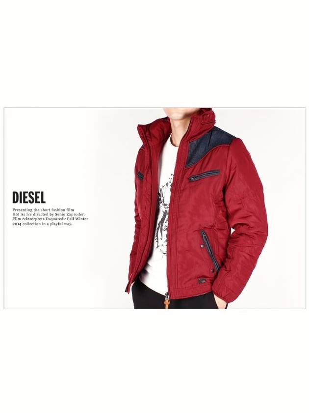 Weno Puffer Zip-Up Jacket Red - DIESEL - BALAAN 3