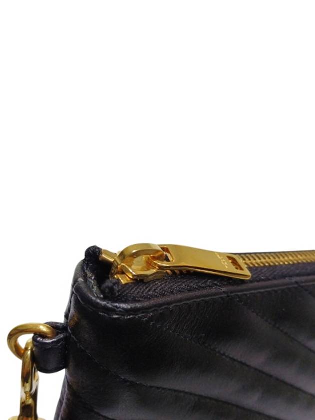 440222 Black Matelasse Monogram Large Clutch Strap - SAINT LAURENT - BALAAN 6