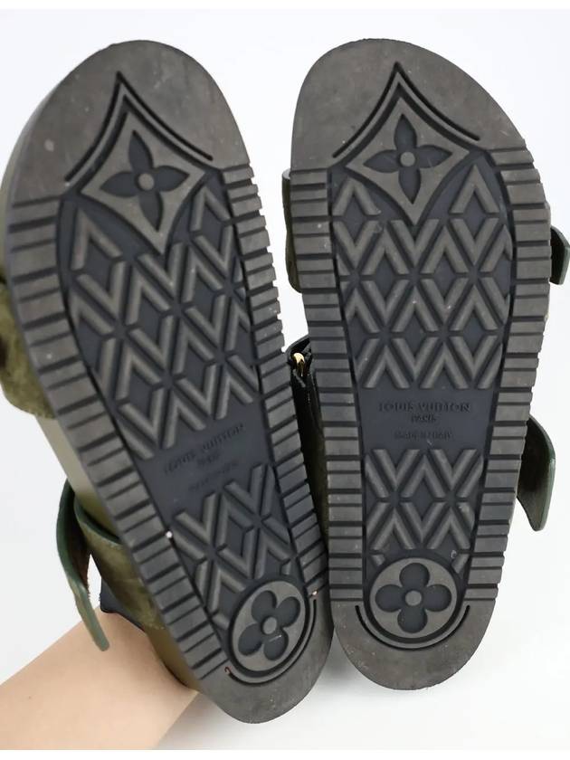 Bom Dia Flat Comfort Mule Sandals Khaki 37 1ABOYX - LOUIS VUITTON - BALAAN 6