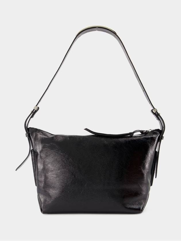 Leyden Shiny Calfskin Leather Shoulder Bag Black - ISABEL MARANT - BALAAN 4