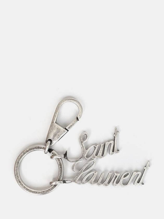 logo metal key holder silver - SAINT LAURENT - BALAAN 2