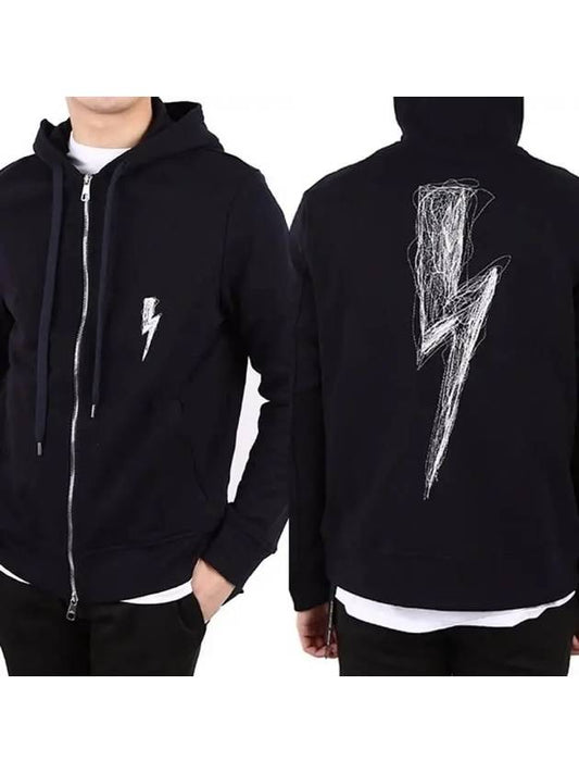 Men s Lightning Hooded Zip Up PBJS443 - NEIL BARRETT - BALAAN 1