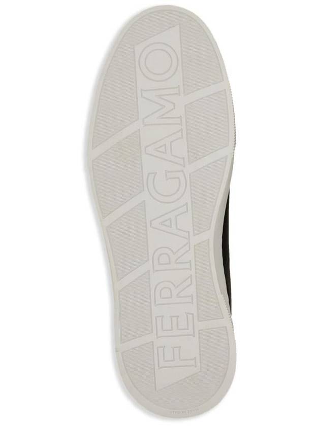 Salvatore Ferragamo Leather And Jacquard Fabric Monogram Clayton Sneakers Shoes - SALVATORE FERRAGAMO - BALAAN 4