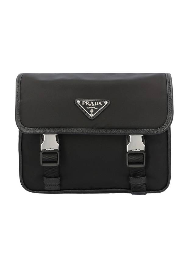 Re-Nylon Saffiano Leather Cross Bag Black - PRADA - BALAAN 1