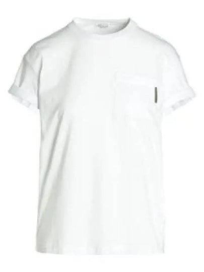 Stretch Cotton Jersey Short Sleeve T-Shirt White - BRUNELLO CUCINELLI - BALAAN 2