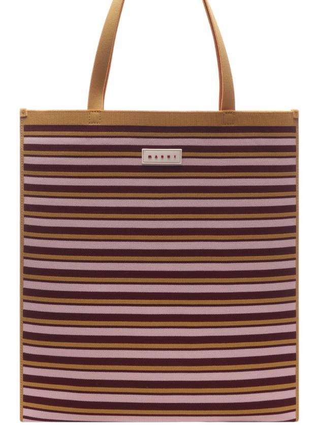 Jacquard Stripe Flat Tote Bag Yellow - MARNI - BALAAN 3