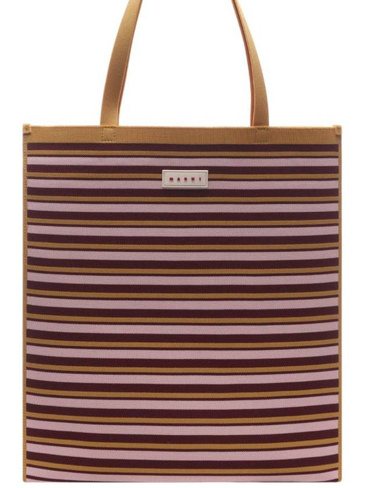 Jacquard Stripe Flat Tote Bag Yellow - MARNI - BALAAN 2