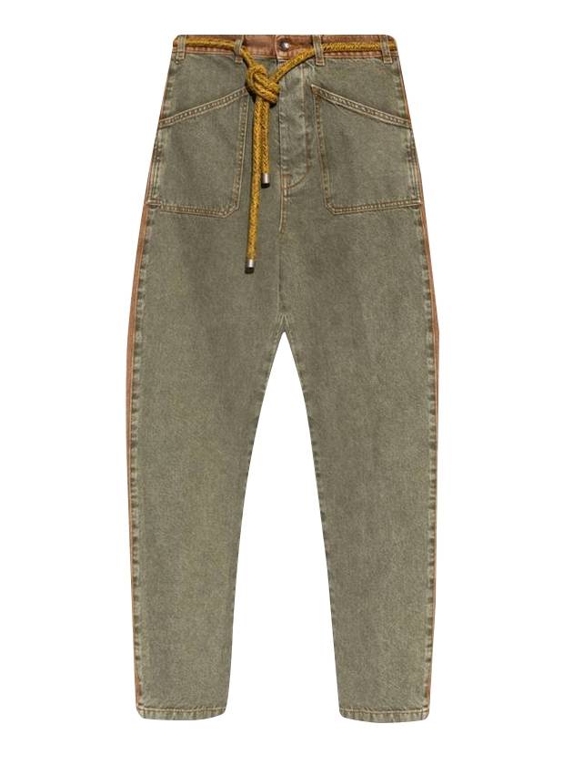 Louise Woven Belted Jeans Khaki - ETRO - BALAAN 1