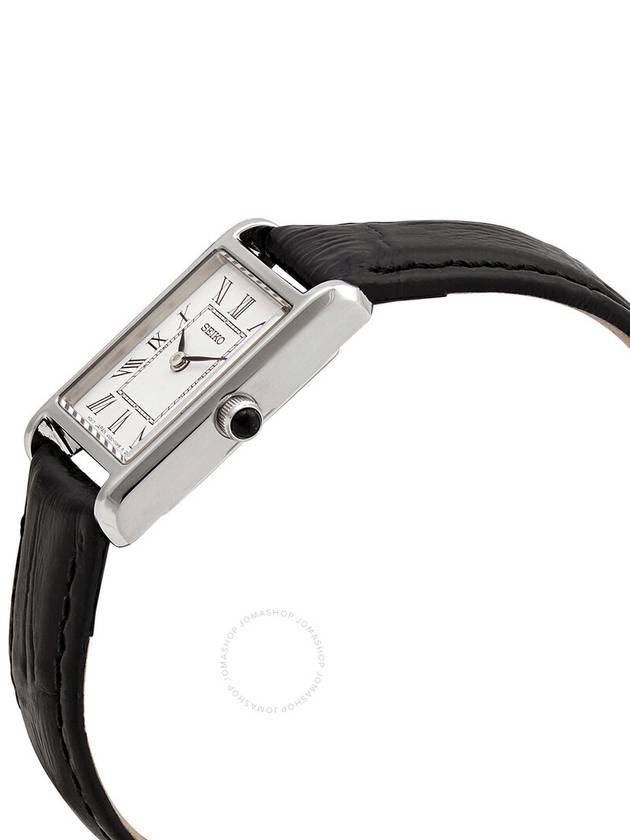 Quartz White Dial Leather Watch Black - SEIKO - BALAAN 3