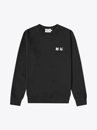 Monochrome Fox Head Patch Classic Sweatshirt Black - MAISON KITSUNE - BALAAN 2