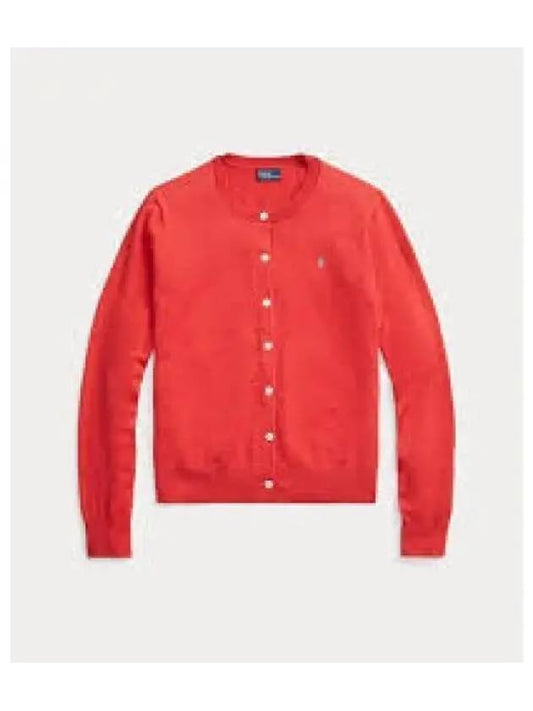 Savings W Cotton Blend Cardigan Red - POLO RALPH LAUREN - BALAAN 1
