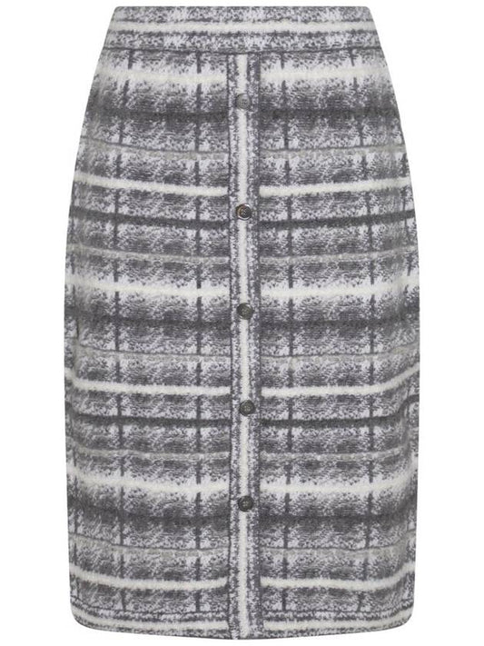 Tartan Check H Line Skirt Grey - THOM BROWNE - BALAAN 1