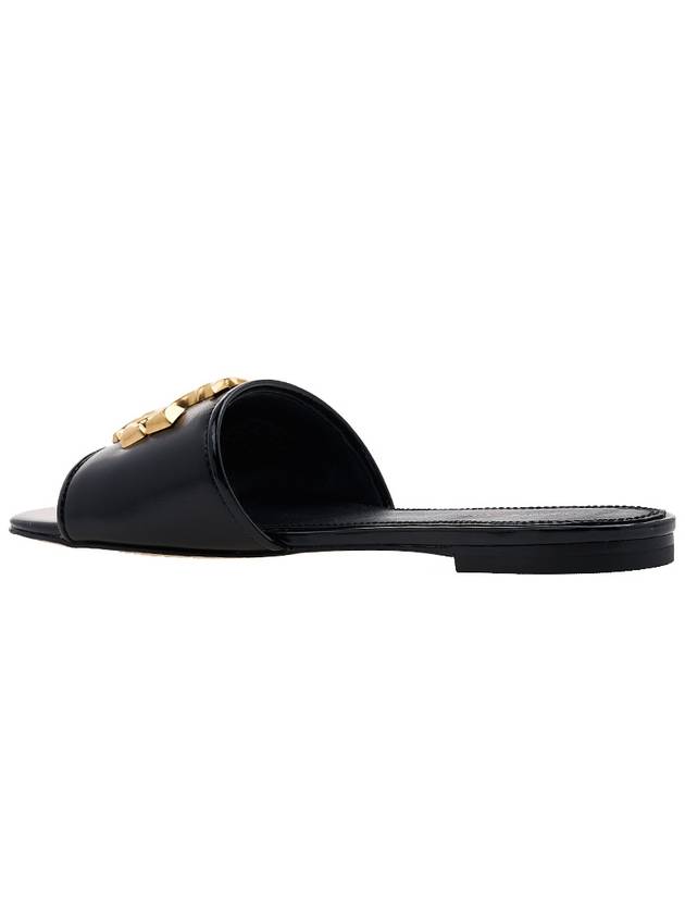 Logo Eleanor Slippers Black - TORY BURCH - BALAAN 4