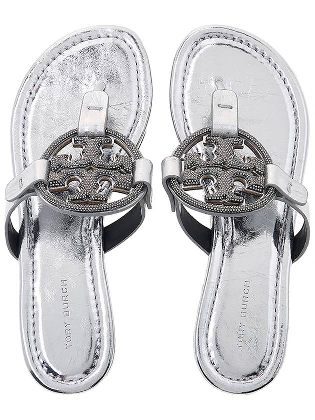 Women's Miller Flip Flops Silver - TORY BURCH - BALAAN 7