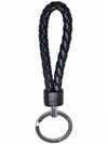 Intrecciato Leather Key Holder Black - BOTTEGA VENETA - BALAAN 3