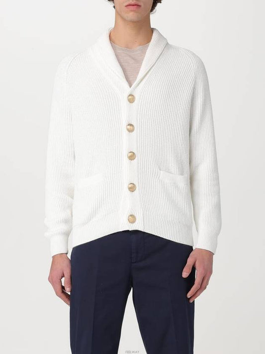 Button Knit Cardigan White - BRUNELLO CUCINELLI - BALAAN 2