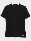 Logo Crew Neck Cotton Short Sleeve T-shirt Black - JIL SANDER - BALAAN 2