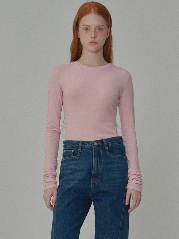 See Through Wool Jersey T shirt Pink - OPENING SUNSHINE - BALAAN 4