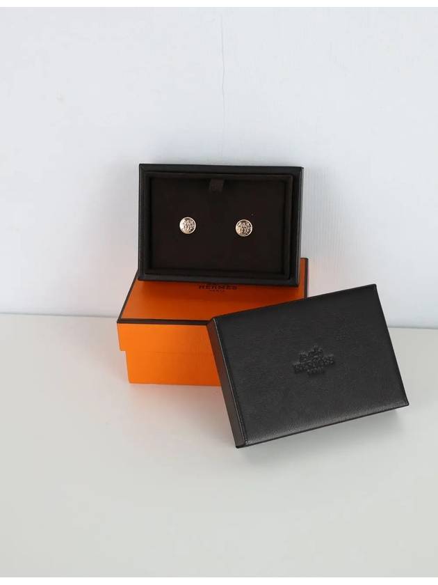 Small Ex Libris Earrings Rose Gold - HERMES - BALAAN 5