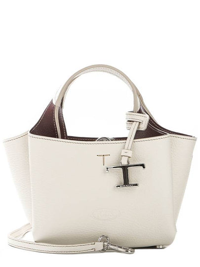 Micro Leather Tote Bag White - TOD'S - BALAAN 2